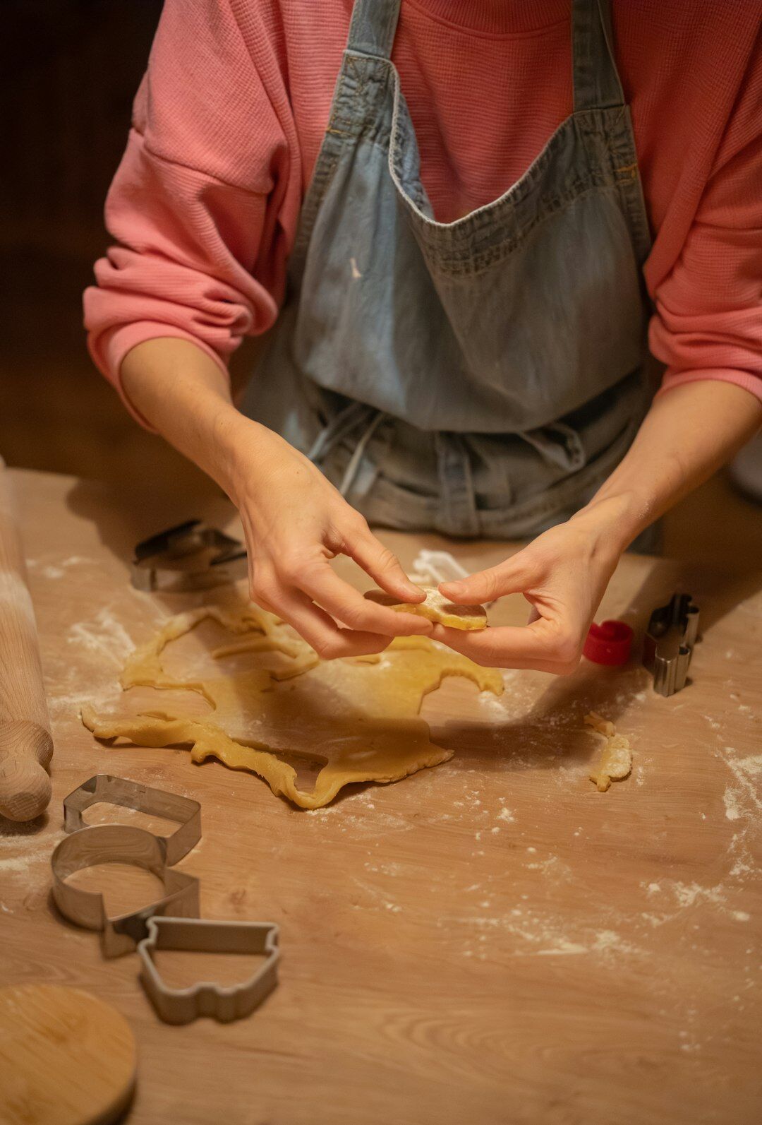 woman baking bread at home