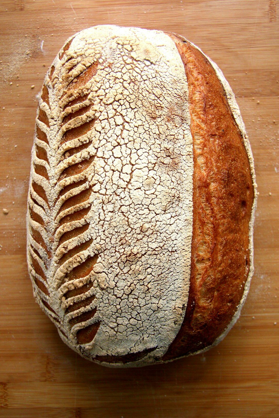 golden baked bread loaf